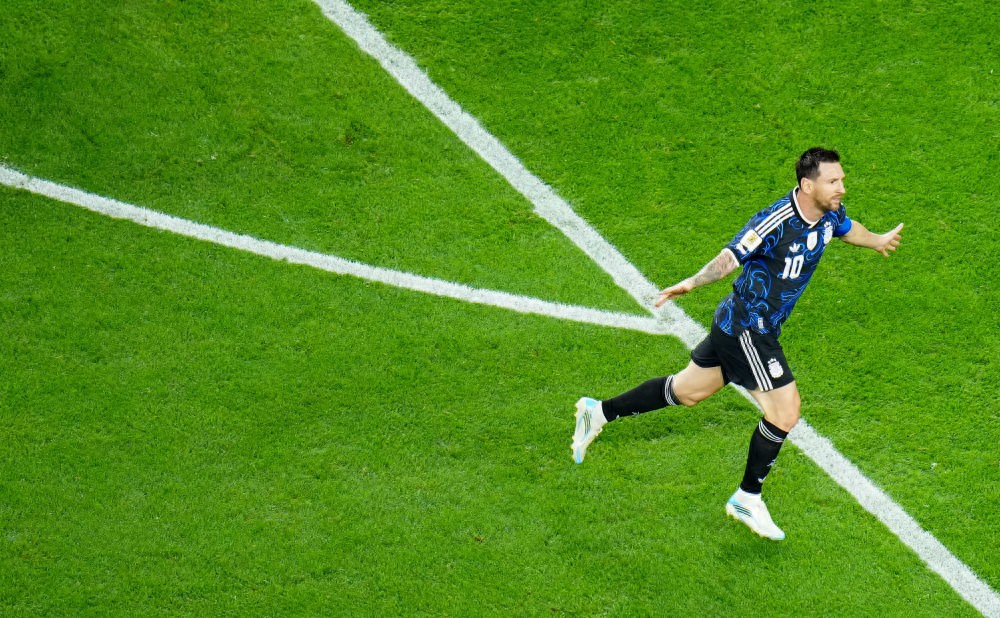 Messi scored his 19th World Cup goal, becoming the first player in World Cup history to score in seven consecutive matches.